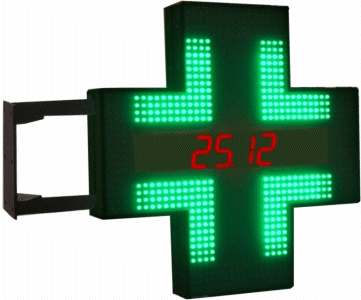 croce a led per farmacia con data